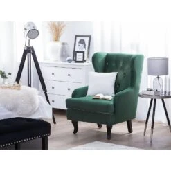 Beliani Oorfauteuil ALTA - Groen Fluweel -Woonmeubelwinkel e1a9f2b150be467e91c7c4aa6700e670