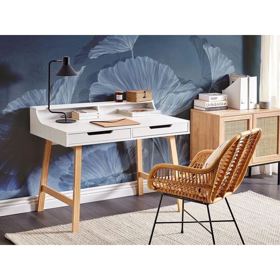 Beliani Bureau BARIE - Wit Mdf 4 Beliani Bureau BARIE - Wit Mdf - Afbeelding 2