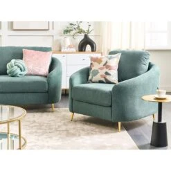 Beliani Fauteuil TROSA - Groen Polyester -Woonmeubelwinkel e91e4fc5eec344b58e389579934223e3