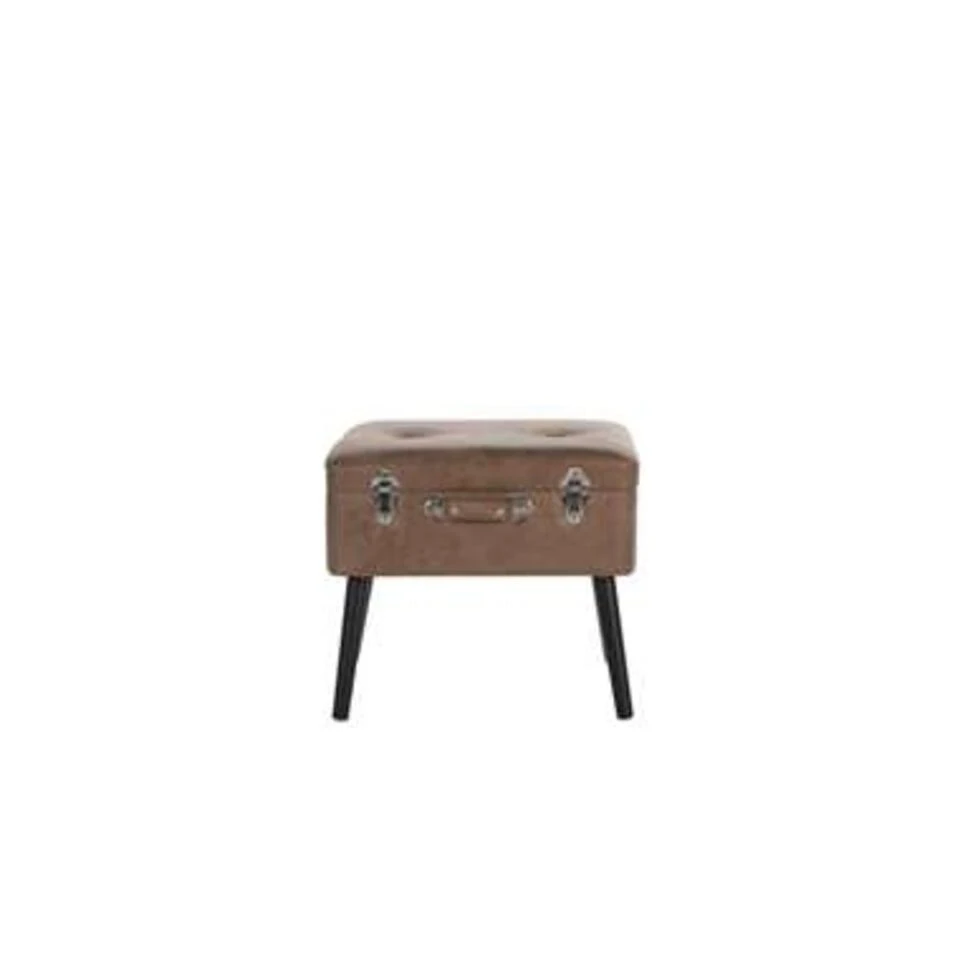 Beliani Hocker MALLARD - Bruin Kunstleer 5 Beliani Hocker MALLARD - Bruin Kunstleer - Afbeelding 3