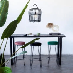 Barkruk Roze Velvet Stof - Ø 32cm - Zithoogte 75cm - Zonder Armleuning - Giga -Woonmeubelwinkel ede79ac514874440a990e7534bdbb4e0