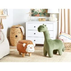 Beliani Dierenhocker BRONTOSAUR - Groen Fluweel -Woonmeubelwinkel ef2c3406468d4679904e6f1acd635532 1