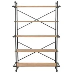 VidaXL Boekenkast 120x42x180 Cm Massief Vurenhout En Staal -Woonmeubelwinkel f07064b54fda4009a6e7493112622962