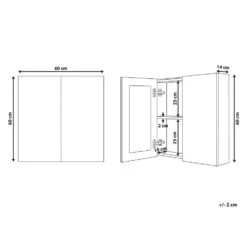 Beliani Badkamerkast Met Spiegel NAVARRA - Wit Multiplex -Woonmeubelwinkel f18bd2db097b42ed95a84775c34bf245