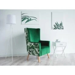 Beliani Oorfauteuil ONEIDA - Groen Fluweel -Woonmeubelwinkel f19930e5c36a4bd38ac7f516d083ba3b