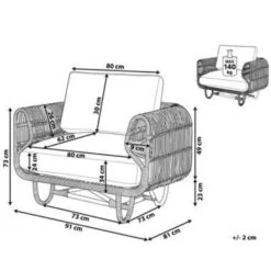 Beliani Fauteuil DOLCEDO - Beige Rotan -Woonmeubelwinkel f1b2f54a89984f9584f824496bd6b461