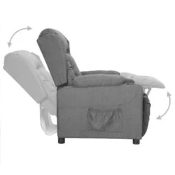 VidaXL Fauteuil Verstelbaar Stof Lichtgrijs -Woonmeubelwinkel f23644ccc2e5448dbfeb701922baeed3