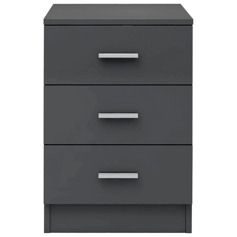 VidaXL Nachtkastje 38x35x56 Cm Bewerkt Hout Hoogglans Grijs 5 VidaXL Nachtkastje 38x35x56 Cm Bewerkt Hout Hoogglans Grijs - Afbeelding 4