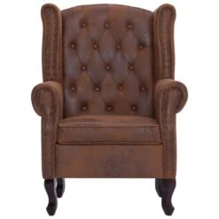 VidaXL Fauteuil En Voetenbank Chesterfield-stijl Kunstsuède Bruin 9 VidaXL Fauteuil En Voetenbank Chesterfield-stijl Kunstsuède Bruin -Woonmeubelwinkel f8c67b80f8694d30a4a9e39ef9aa9566