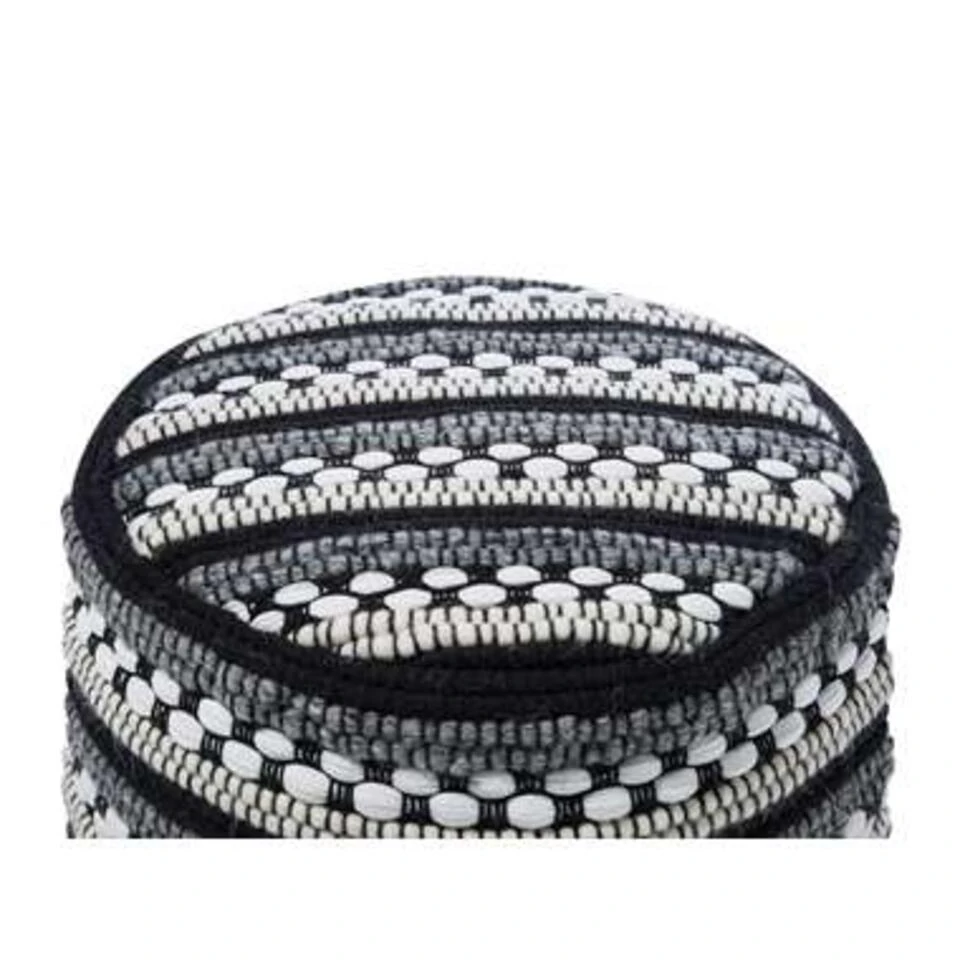 Beliani Poef GUNTUR - Wit Wol, Katoen 6 Beliani Poef GUNTUR - Wit Wol, Katoen - Afbeelding 4