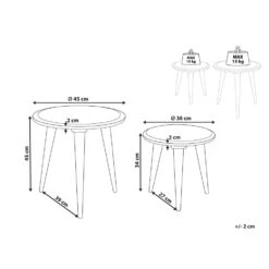 Beliani Tafelset CHANDRA - Wit Mangohout -Woonmeubelwinkel f9e74d2d09174c199eb6d73c1f3e673e