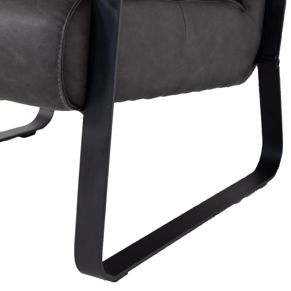 Giga Meubel Fauteuil Antraciet - PU-Leer - 62x80x82cm - Iwan 5 Giga Meubel Fauteuil Antraciet - PU-Leer - 62x80x82cm - Iwan - Afbeelding 3