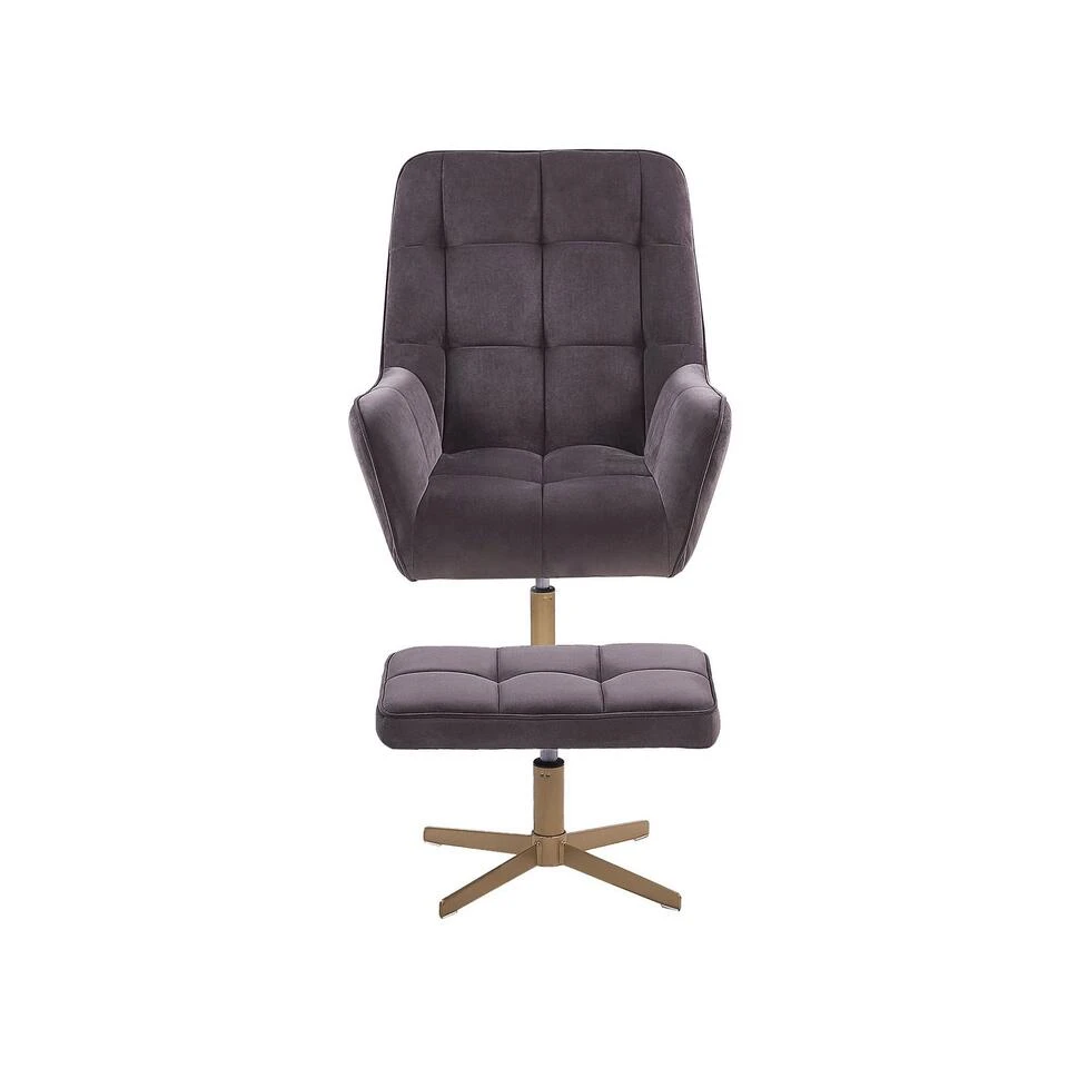 Beliani Fauteuil MOLLE - Grijs Fluweel 6 Beliani Fauteuil MOLLE - Grijs Fluweel - Afbeelding 4