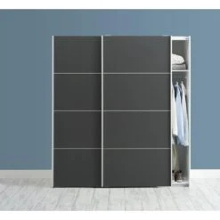 Schuifdeurkast Verona - Antraciet - 200x182x64 Cm 7 Schuifdeurkast Verona - Antraciet - 200x182x64 Cm -Woonmeubelwinkel sf 12402360 9050