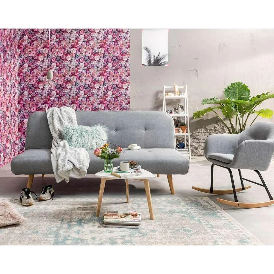 Schommelstoel Anada - Stof - Lichtgrijs 6 Schommelstoel Anada - Stof - Lichtgrijs - Afbeelding 4